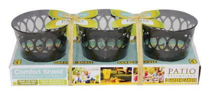 Set of six Emery Jensen Citro Candle citronella and torches, 4.5oz each, for outdoor lighting and mosquito repellent.