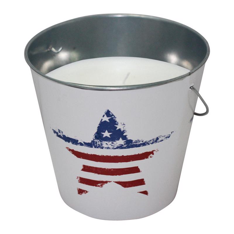 Set of six Emery Jensen Citro CNDL US Flag 18oz citronella torches with patriotic US flag design for outdoor use