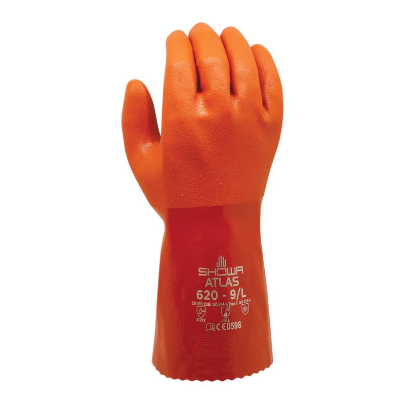 Emery Jensen CHEM GLOVE ORG PVC large cleaning gloves made of durable plastic for cleaning tasks, shown in the image.