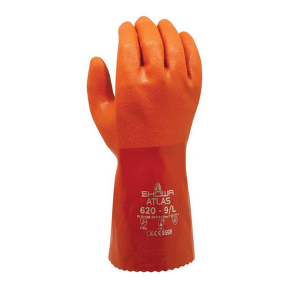 Emery Jensen CHEM GLOVE ORG PVC large cleaning gloves made of durable plastic for cleaning tasks, shown in the image.