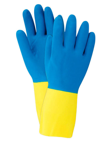 Emery Jensen CLN GLOVE NEO M BLU cleaning gloves in blue, made of flexible material for household cleaning tasks.