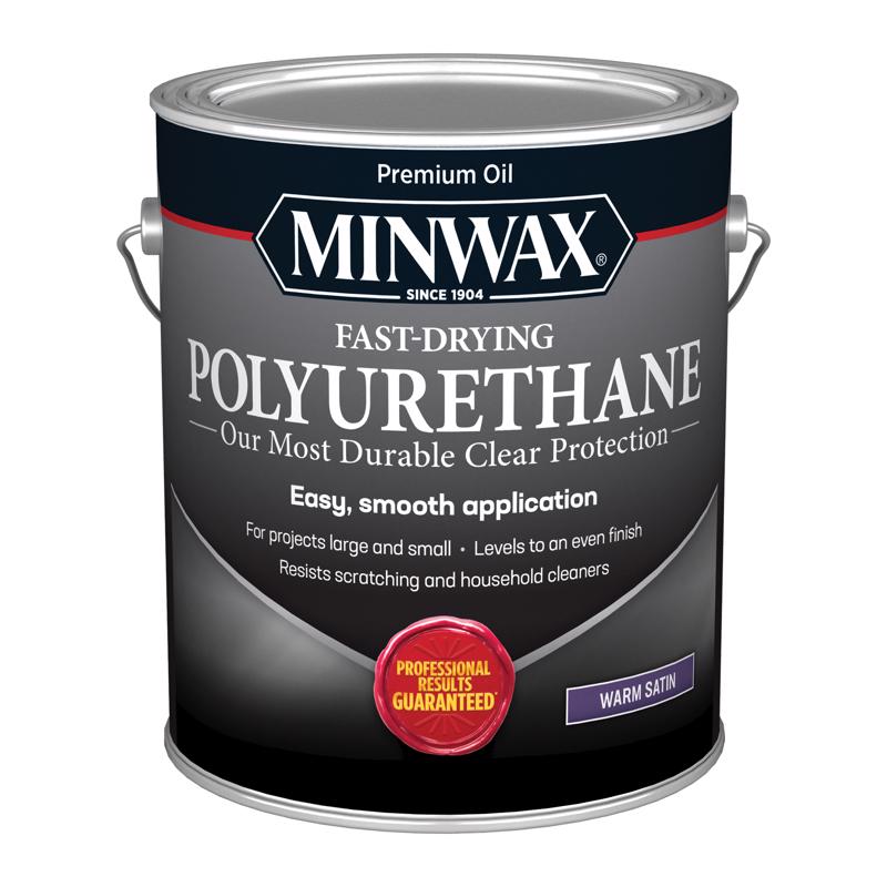 Two bottles of Emery Jensen Clear Polyurethane Varnish, fast-drying satin gloss finish, in a pack of 2 for wood protection and finishing.