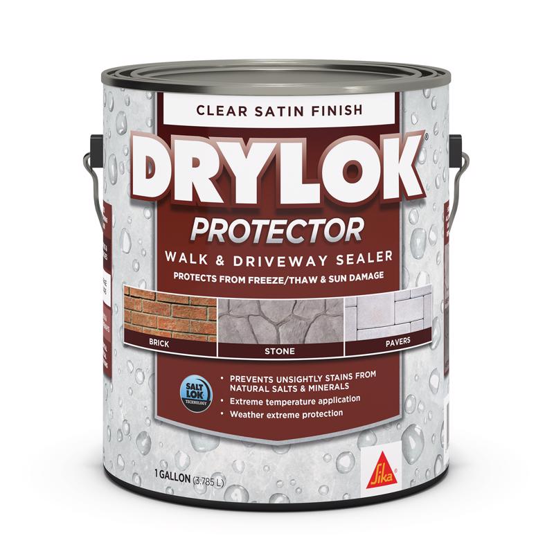 Pair of Emery Jensen DryLok Conc Protr GL clear sealers in transparent bottles for surface protection and sealing applications.