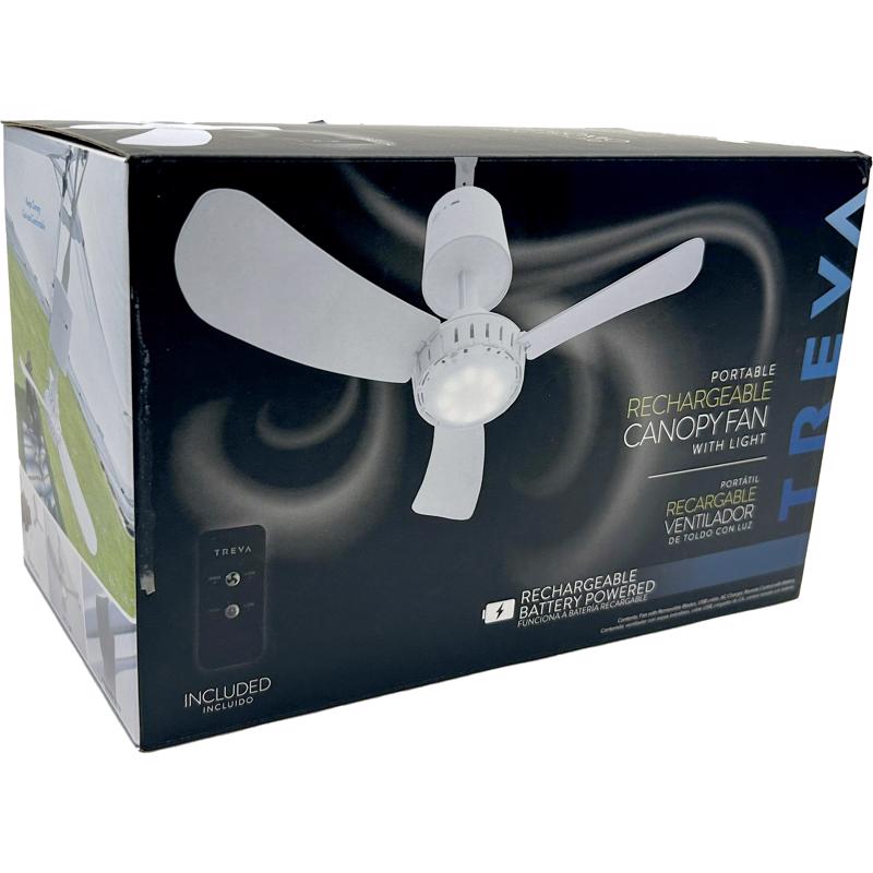 Emery Jensen 15-inch rechargeable clip-on personal fan with blade, black color, designed for portable cooling and easy attachment