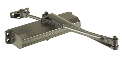 Emery Jensen CLOSER GR3 SZ4 DURO, a durable metal door closer, installed on a door with visible mounting hardware.