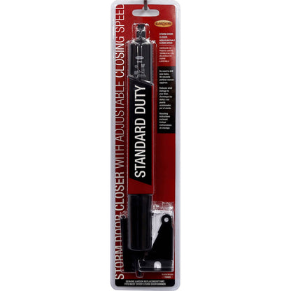 Black adjustable closer from Emery Jensen, a sturdy door hardware component for secure and reliable door closure.