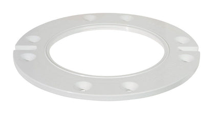 PVC closet flange from Emery Jensen, 1/4 inch diameter, durable plastic fitting for bathroom or laundry room plumbing.