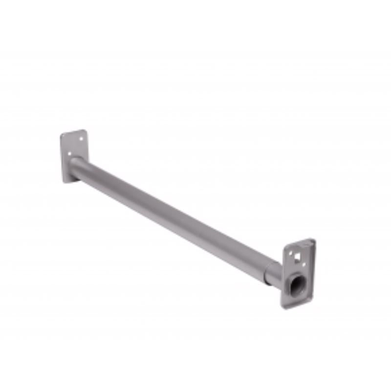 Emery Jensen closet rod in brushed nickel finish, adjustable 30-48 inches for hanging clothes in a closet interior.