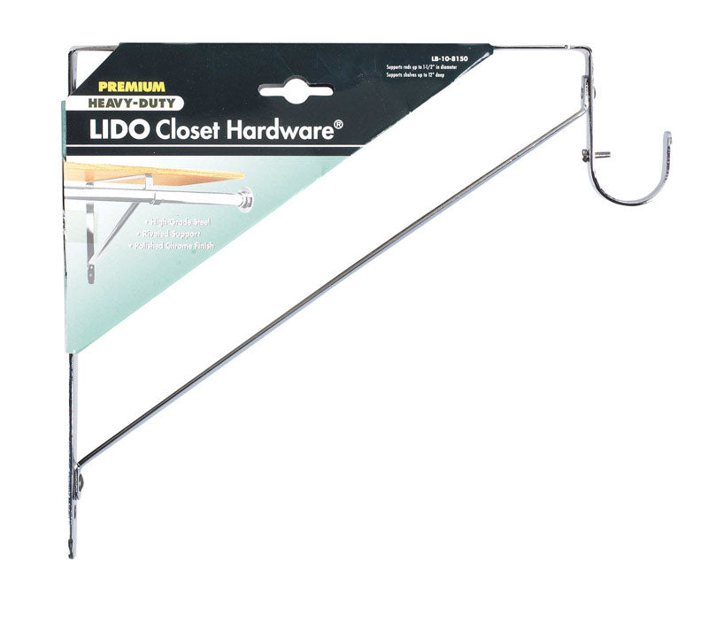 Emery Jensen closet shelving accessory with a shelf and hanging rod bracket for organized storage.