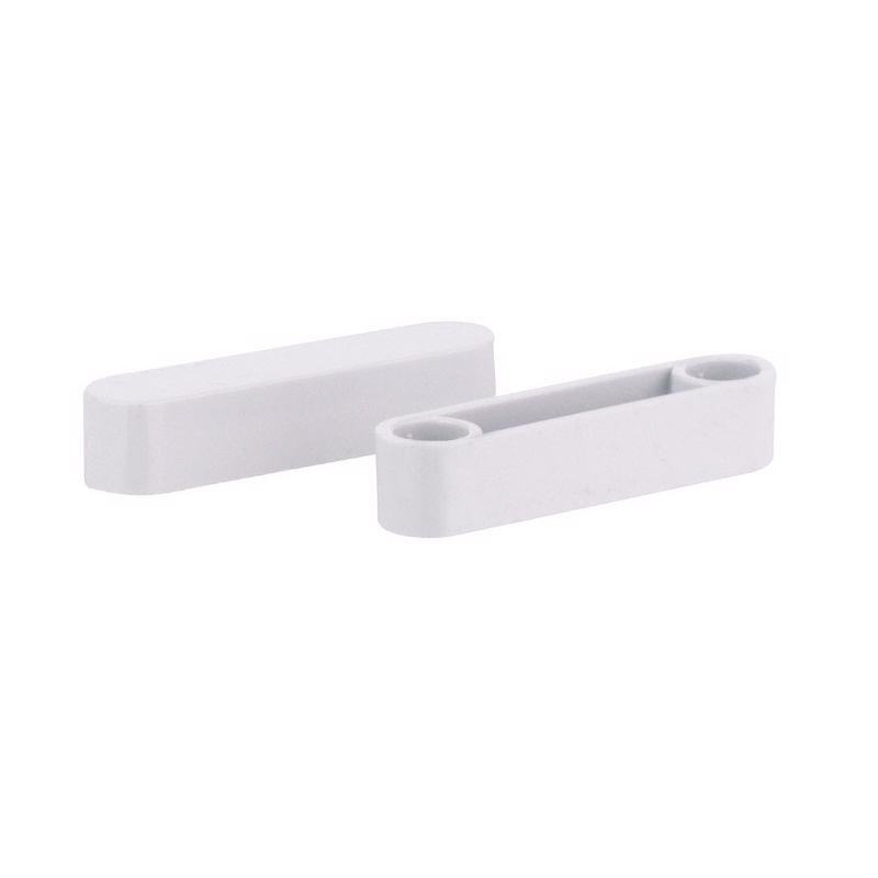 White spacer cap rod for closet shelving by Emery Jensen, designed to fit and secure closet rods effectively.