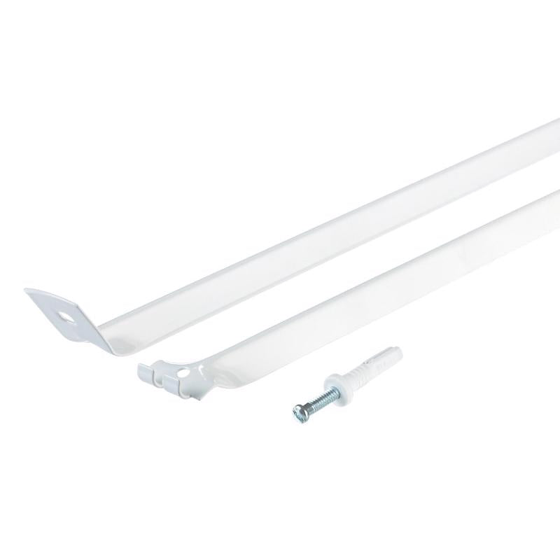 White 12-inch closet shelving support brace by Emery Jensen for sturdy, secure storage organization.