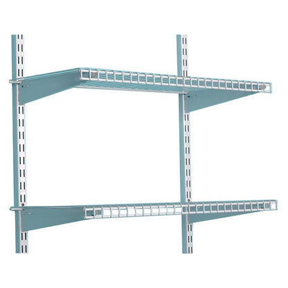 Emery Jensen closet storage stacking add-on kit with modular shelves and connectors for organized closet enhancement.