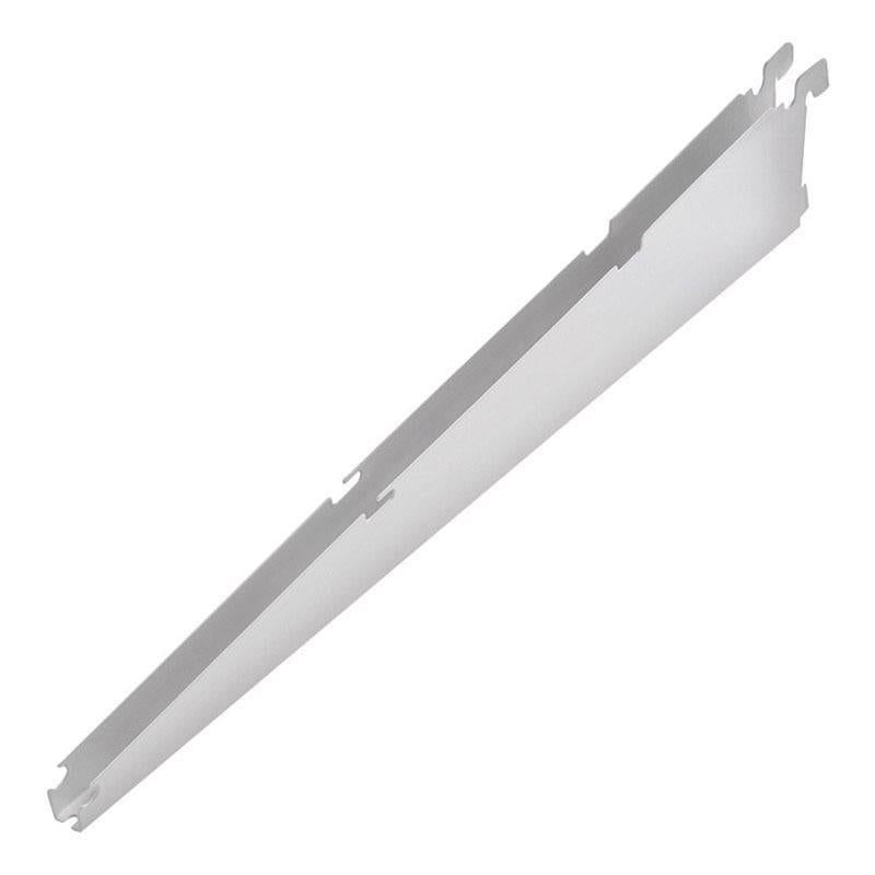 Emery Jensen 16-inch white wire closet shelf bracket from closet storage systems, mounted on a wall.