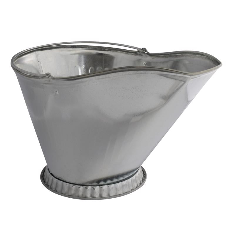 Galvanized coal hod from Emery Jensen, pack of 6, durable ash cans with shovels for coal storage and handling.