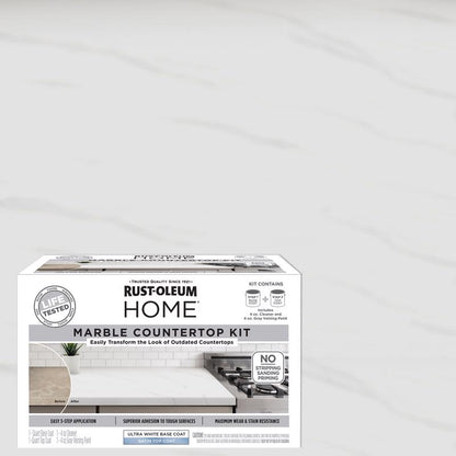Countertop kit with marble coatings by Emery Jensen, featuring two packs of durable, decorative surface coatings for kitchens.