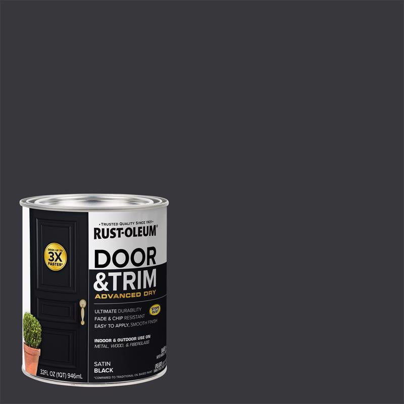 DOOR PAINT SATIN BLK 1QT - Pack of 2