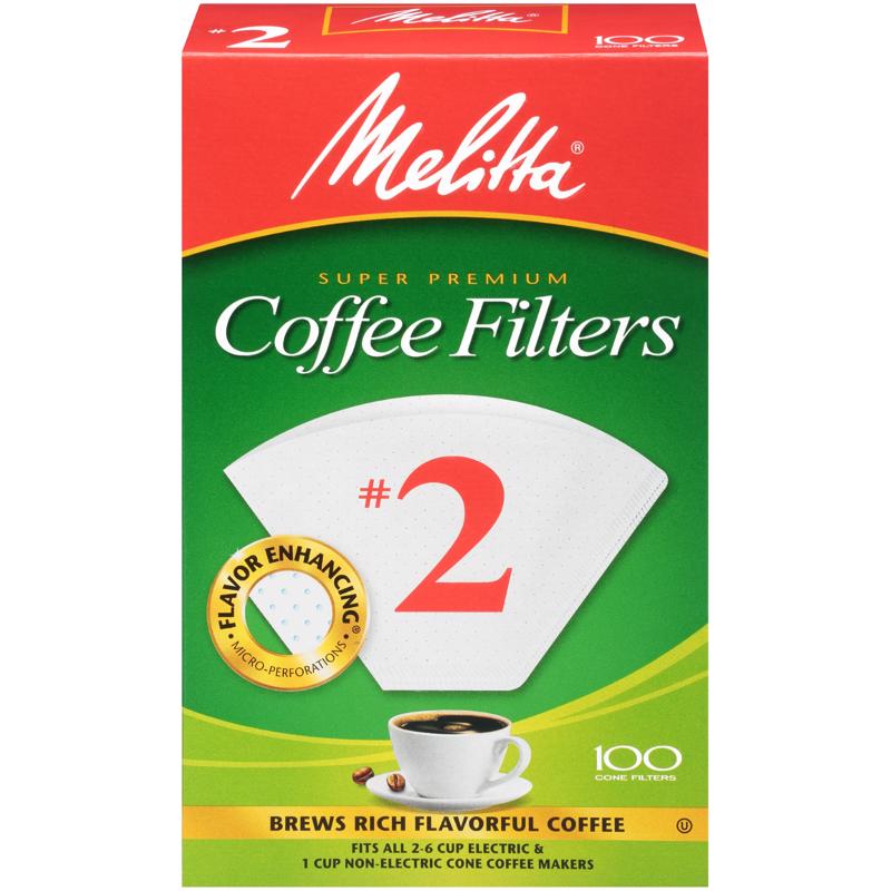Emery Jensen white Coffee Filter #2 for coffee makers, 100-count pack, designed for use with coffee maker parts and accessories.