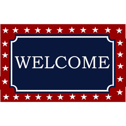 Emery Jensen coir door mat with a welcome star design, ideal for outdoor entryways.