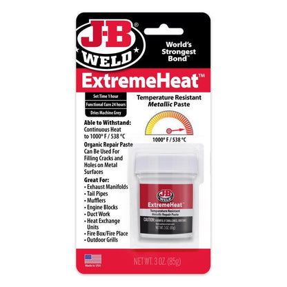 Emery Jensen ExtremeHeat 3oz cold weld bonding compound adhesive in a tube, used for strong industrial repairs and bonding.