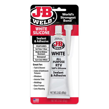 Emery Jensen WHT RTV SLCONE Sealant 3oz cold weld bonding compound for durable repairs and sealing applications.