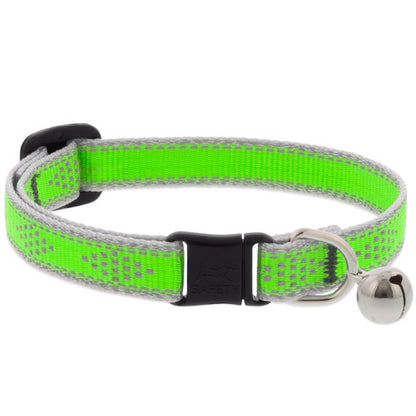Emery Jensen adjustable gray cat collar with diamond pattern, featuring a secure buckle and lightweight design.