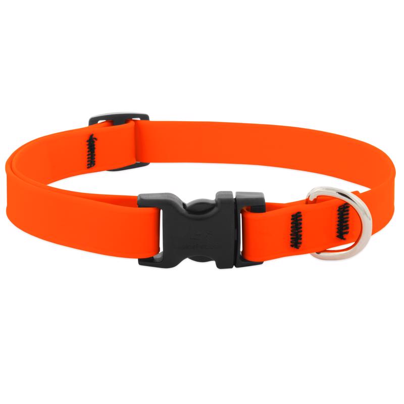 Adjustable dog collar by Emery Jensen, 14-inch size, featuring a durable design and secure buckle for pets.