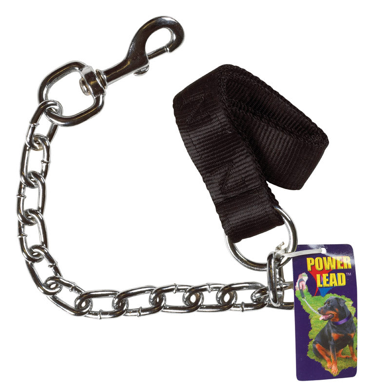 Emery Jensen Chain Powr Lead 6.0mm x 24" dog leash with durable metal chain and sturdy handle for secure control.