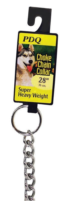 Emery Jensen 28-inch collar choke chain for dogs, durable metal design with secure clasp for training and control.
