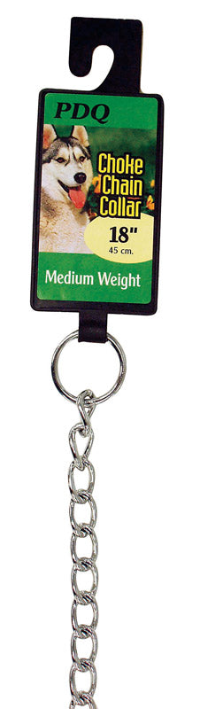 Emery Jensen 18-inch choke chain collar for dogs, made of durable metal links with a secure clasp.
