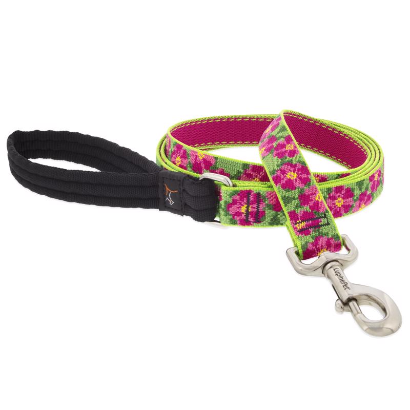 Emery Jensen 6-foot leash for dogs featuring a petunia floral pattern, made of durable material for outdoor walks.