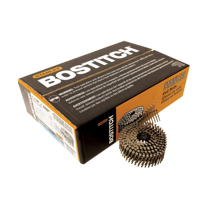 Emery Jensen collated screws, 1-1/2 inch length, 0.090 inch diameter, stainless steel finish, arranged in a row.