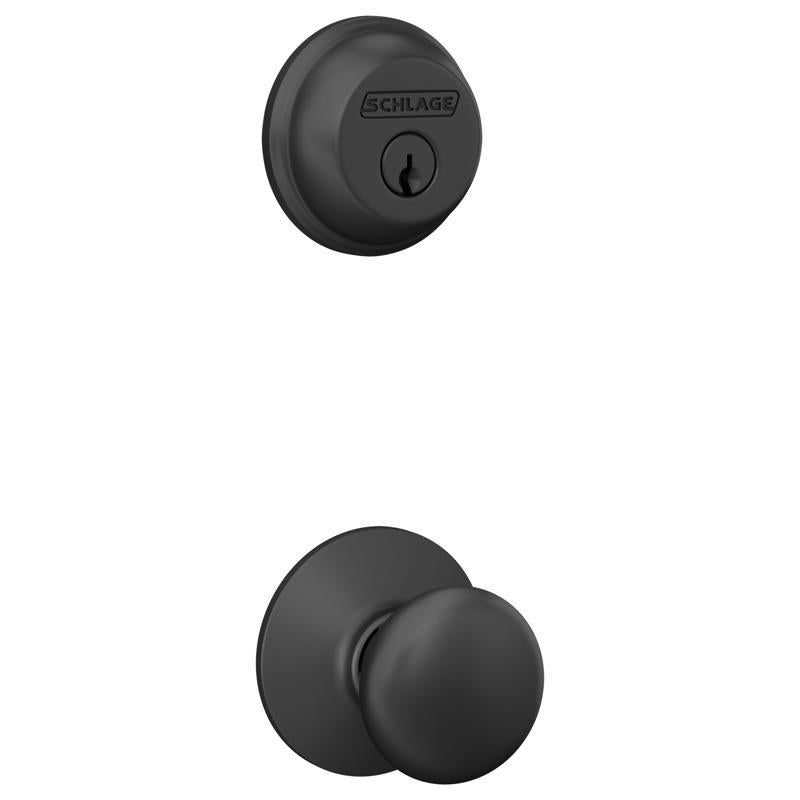 Emery Jensen entry door knob and deadbolt combination pack, 8-inch, with metal hardware for secure door entry.