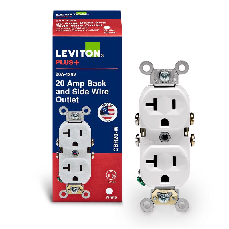 OUTLET DUPLEX WHT 20A