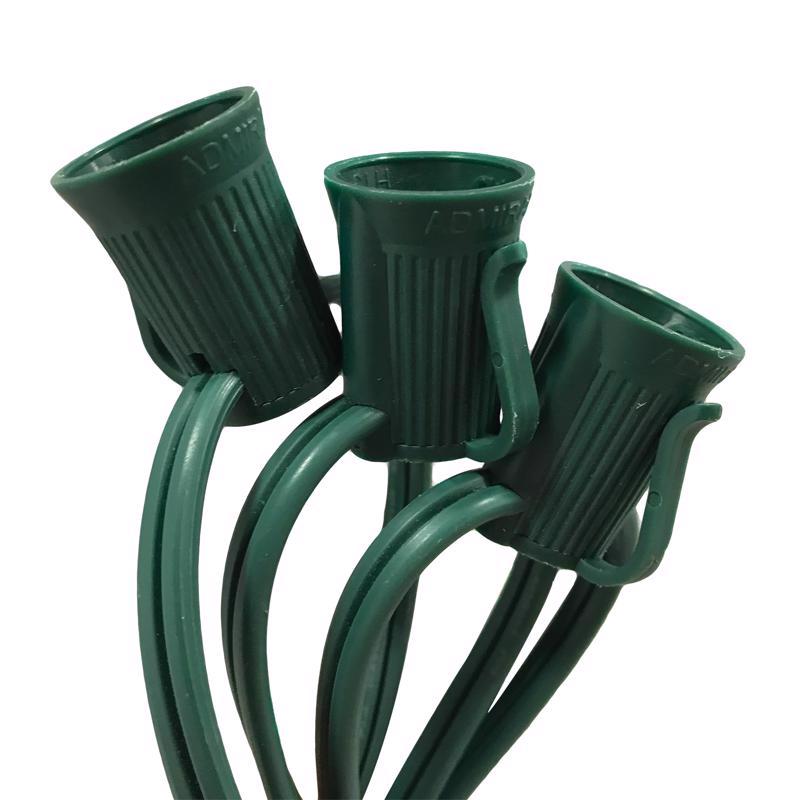 Green Emery Jensen C9 cord reel, 500-foot length, used for commercial lighting applications, with heavy-duty construction.