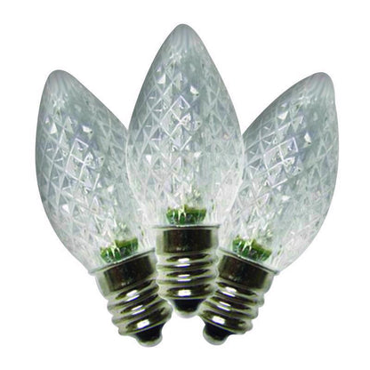 Emery Jensen LED C7 SMD Bulb PWT, commercial lighting, shown in a close-up with clear white LED components.