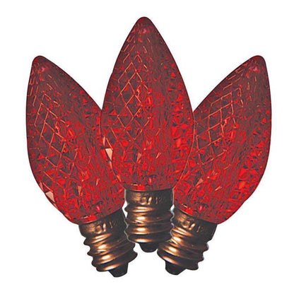 Red LED C7 SMD bulb for commercial lighting by Emery Jensen, shown in a close-up image.