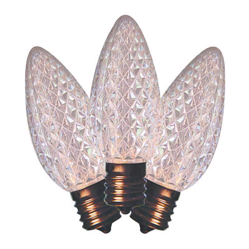 Emery Jensen LED C9 SMD bulb for commercial lighting, white color, shown in a standard bulb shape with clear glass.