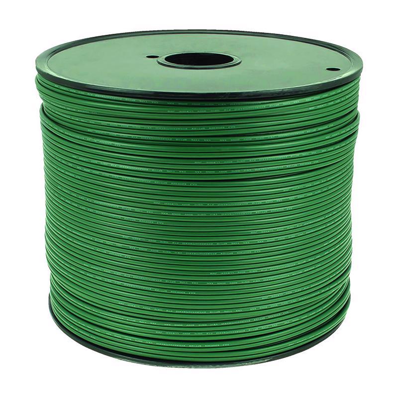 Green 500-foot commercial lighting cord by Emery Jensen, featuring durable wiring for outdoor and industrial lighting setups.
