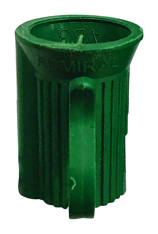 Green C7 socket for commercial lighting by Emery Jensen, shown in a close-up image of the socket component.