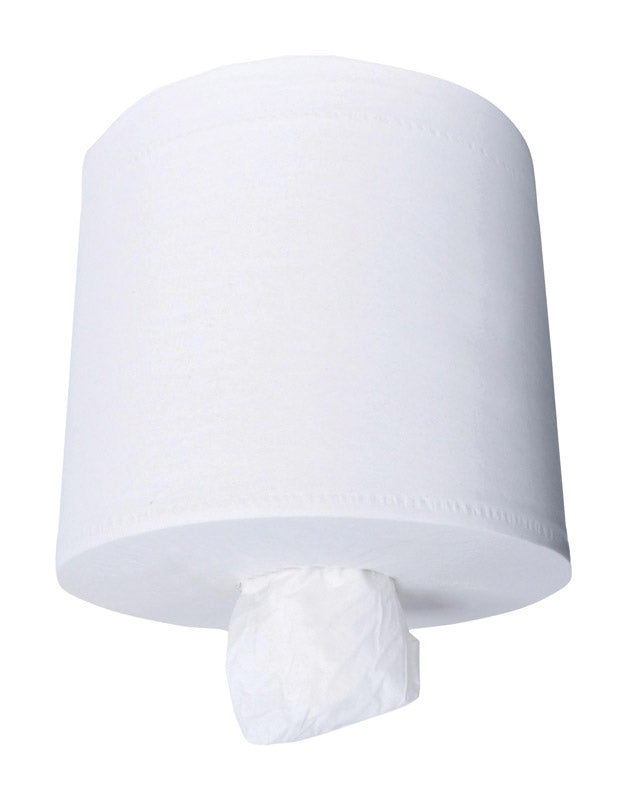 Emery Jensen commercial pull towel in white, 1-ply, designed for commercial paper dispensers, shown in the image.