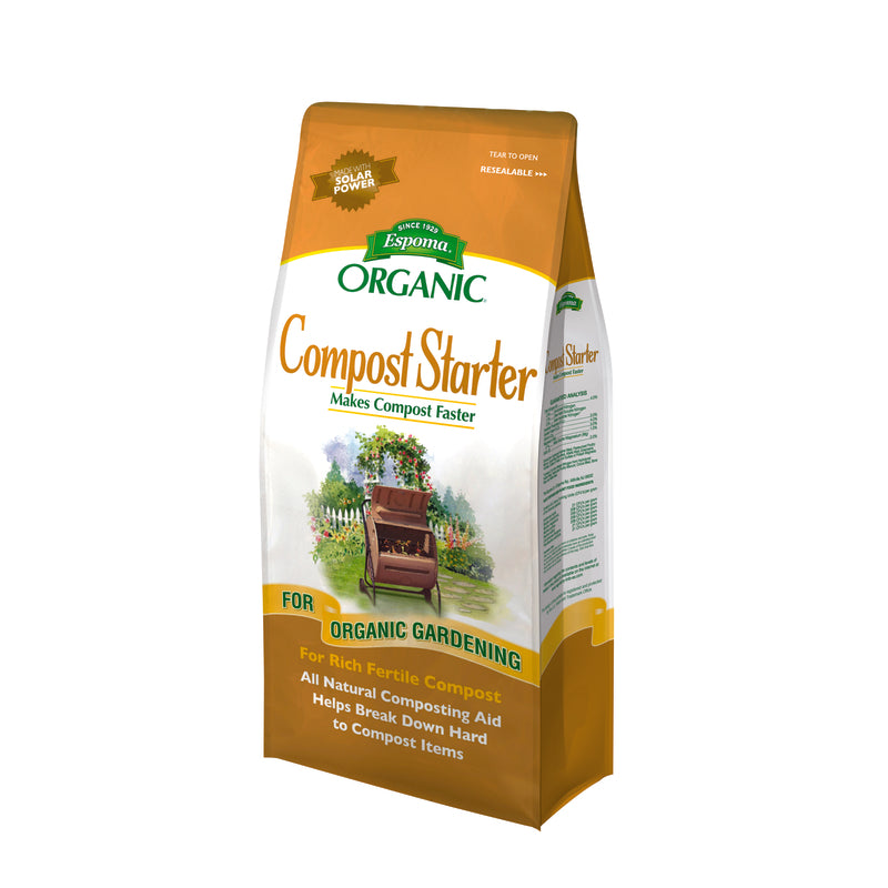 Emery Jensen compost starter 4lb bag containing compost bacteria for efficient organic waste decomposition.