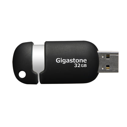Emery Jensen GIGASTONE 32GB USB drive for computer accessories, showing the compact and portable flash memory device.