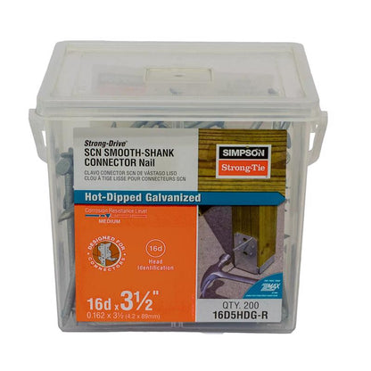 Emery Jensen HDG Nails 16D connector accessories in a 5-pound box, suitable for construction and framing projects.