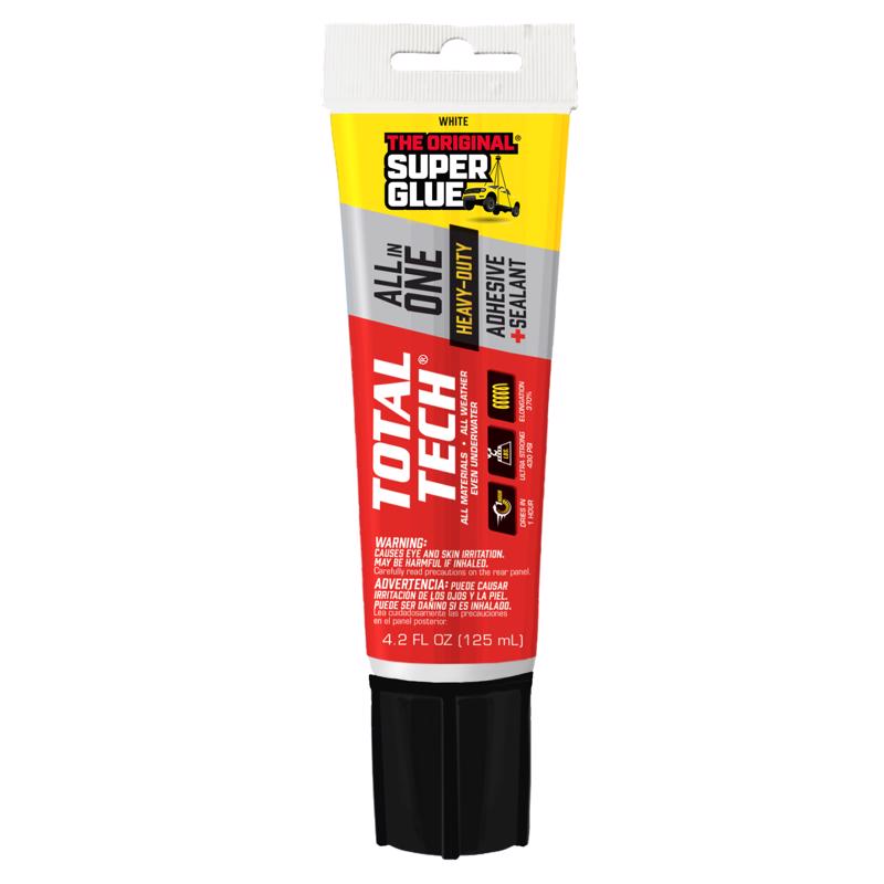 Emery Jensen white construction adhesive in a 4.2oz tube, suitable for building and repair projects.