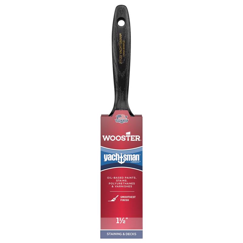 Emery Jensen 1.5-inch angled consumer natural bristle brush with white Chinese-style handle for painting and finishing tasks.