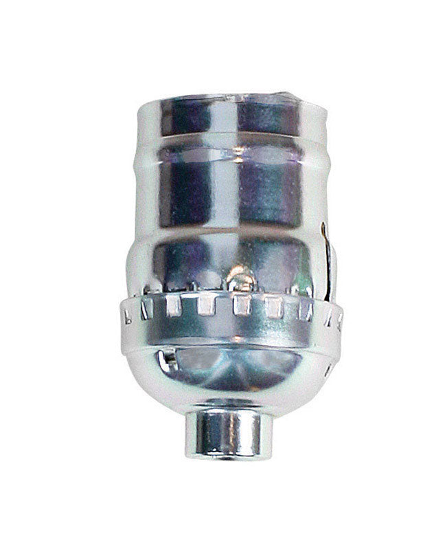 Emery Jensen keyless nickel consumer socket holder with a sleek, durable nickel finish for secure electrical connections.