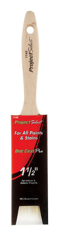 Set of 12 Emery Jensen flat wall brushes with 1.5-inch synthetic bristles, ideal for painting walls and surfaces.