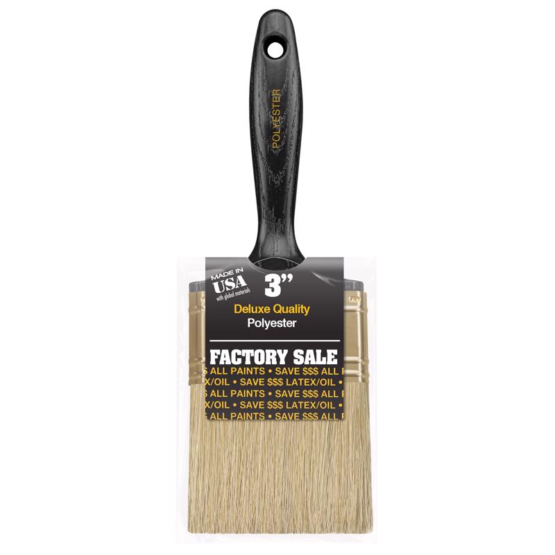 Emery Jensen Factory Sale 3-inch paintbrush with synthetic bristles for consumer painting projects.