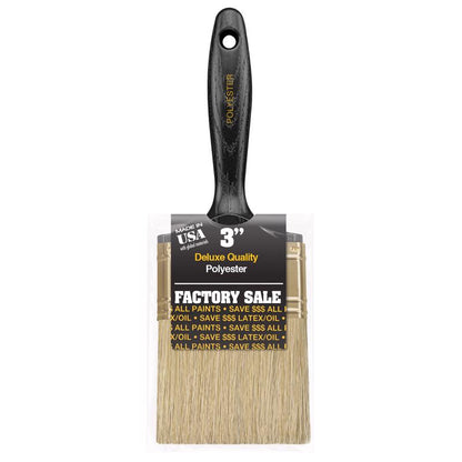 Emery Jensen Factory Sale 3-inch paintbrush with synthetic bristles for consumer painting projects.