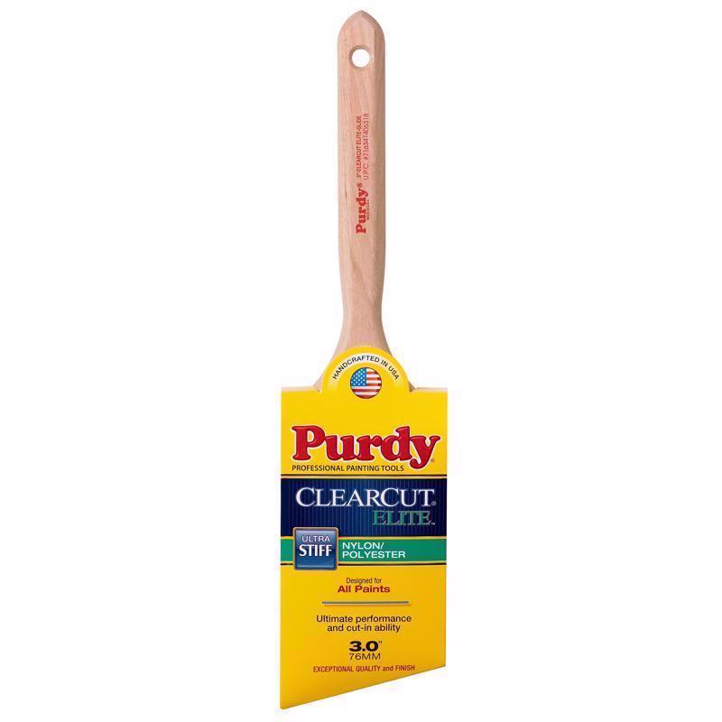 Set of six Emery Jensen 3-inch consumer synthetic bristle paint brushes for household painting tasks.
